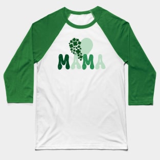 "MAMA" St. Patrick's Day Retro Shamrock Heart Baseball T-Shirt